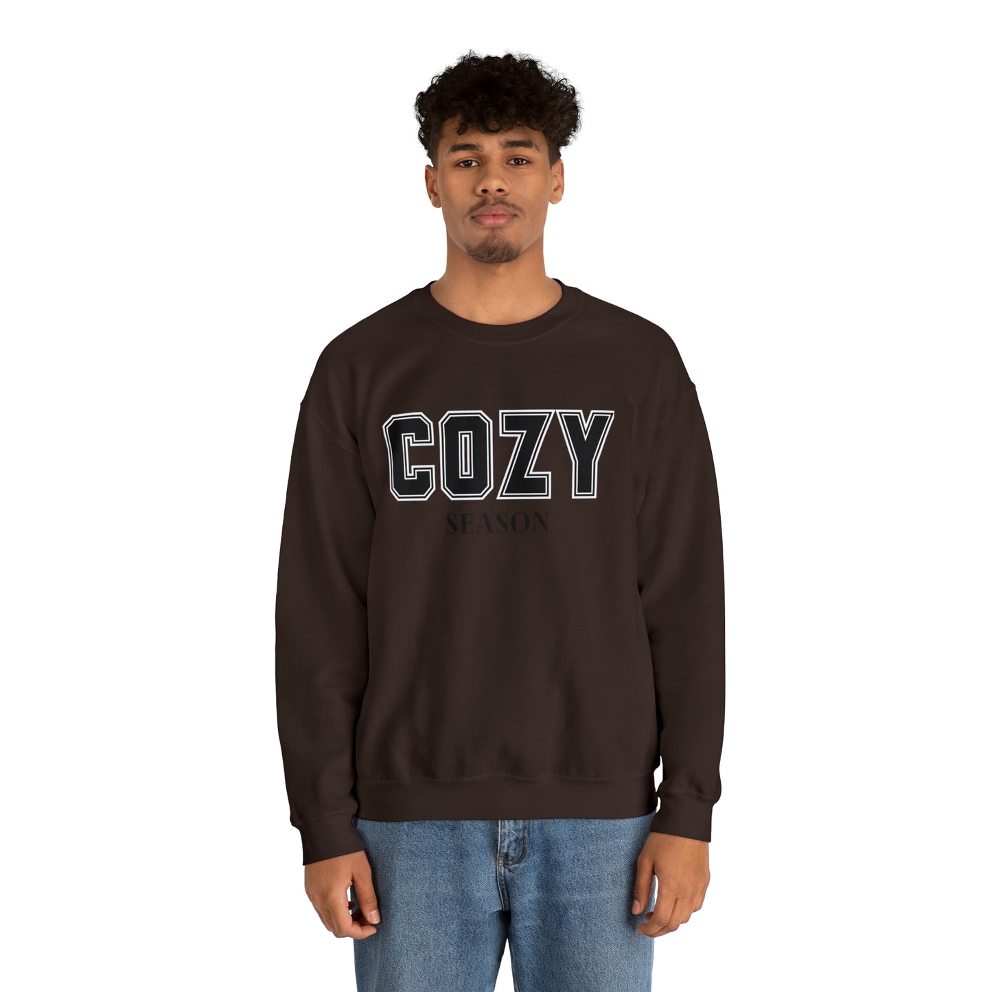 Cozy Season Chocolate Brown Unisex Heavy Blend™ Crewneck Sweatshirt