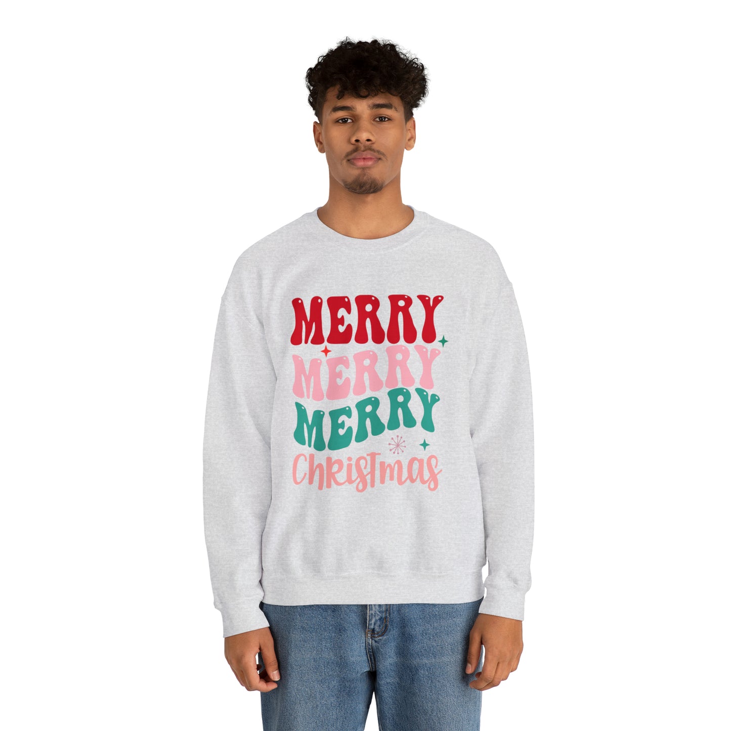 Merry Merry Merry Christmas Unisex Heavy BlendCrewneck Sweatshirt