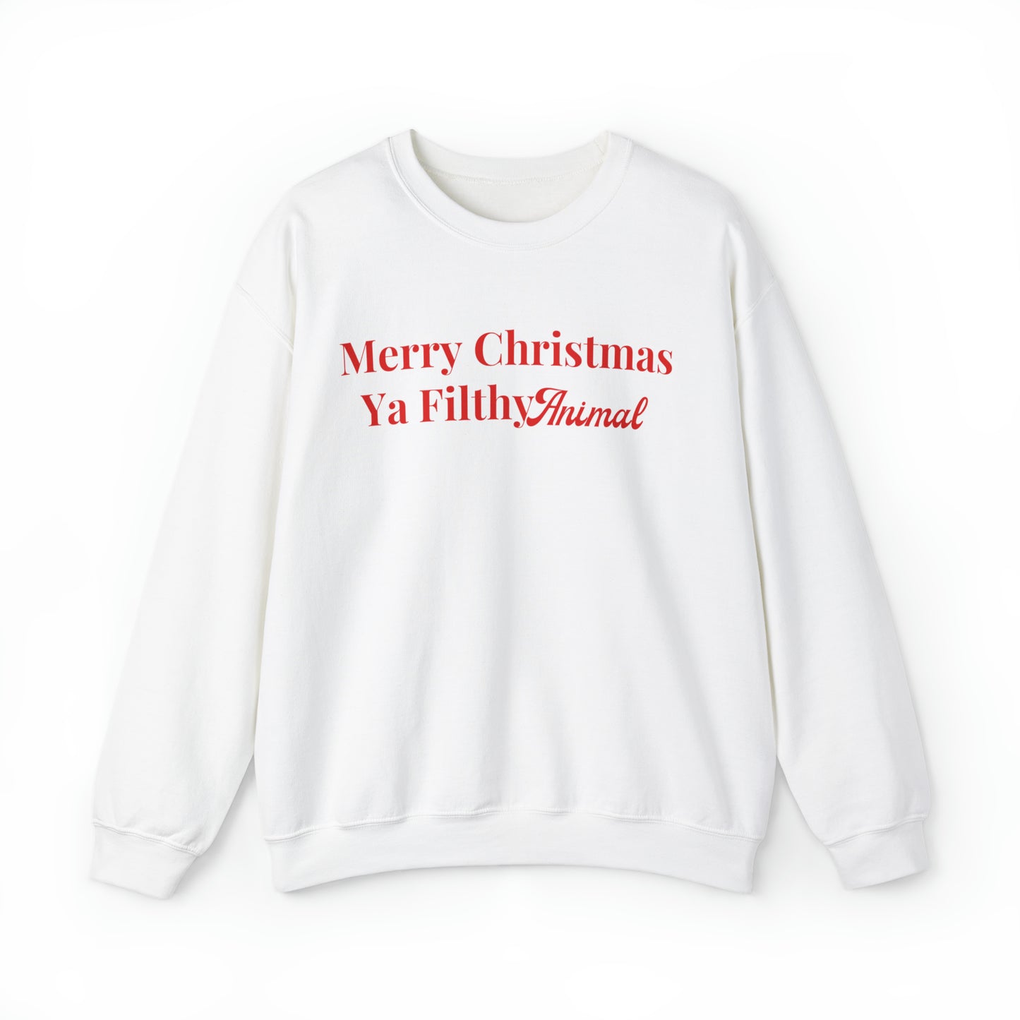 Merry Christmas Ya Filthy Animal Unisex Heavy Blend Crewneck Sweatshirt