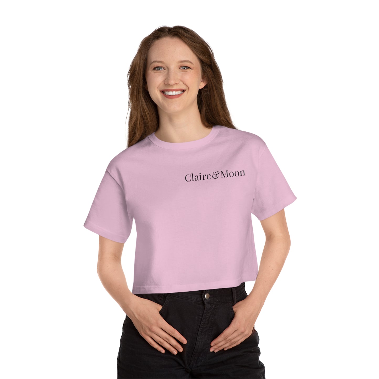 Claireandmoon Logo Champion Women's Heritage Cropped T-Shirt