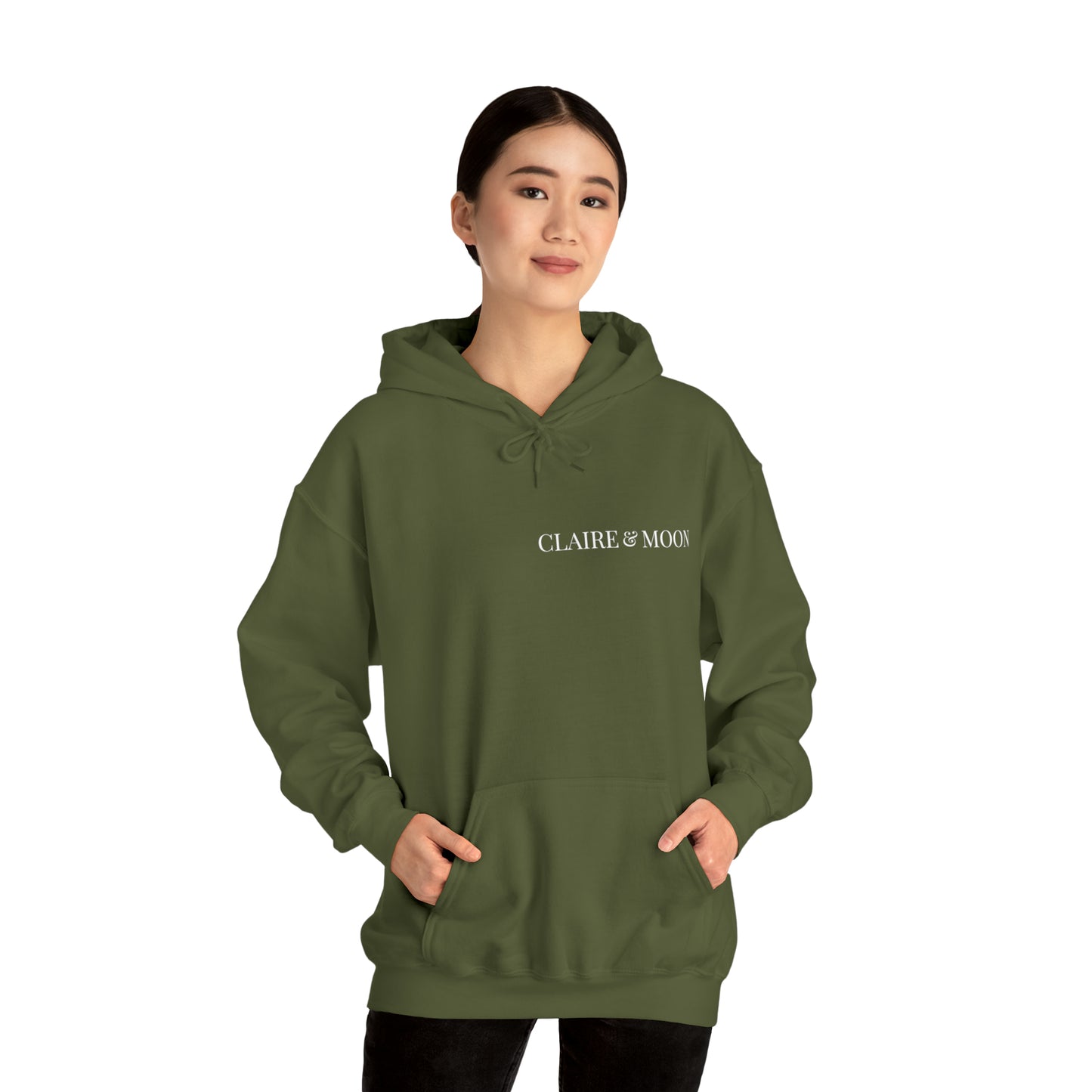 Claireandmoon White Logo Unisex Heavy Blend™ Hooded Sweatshirt