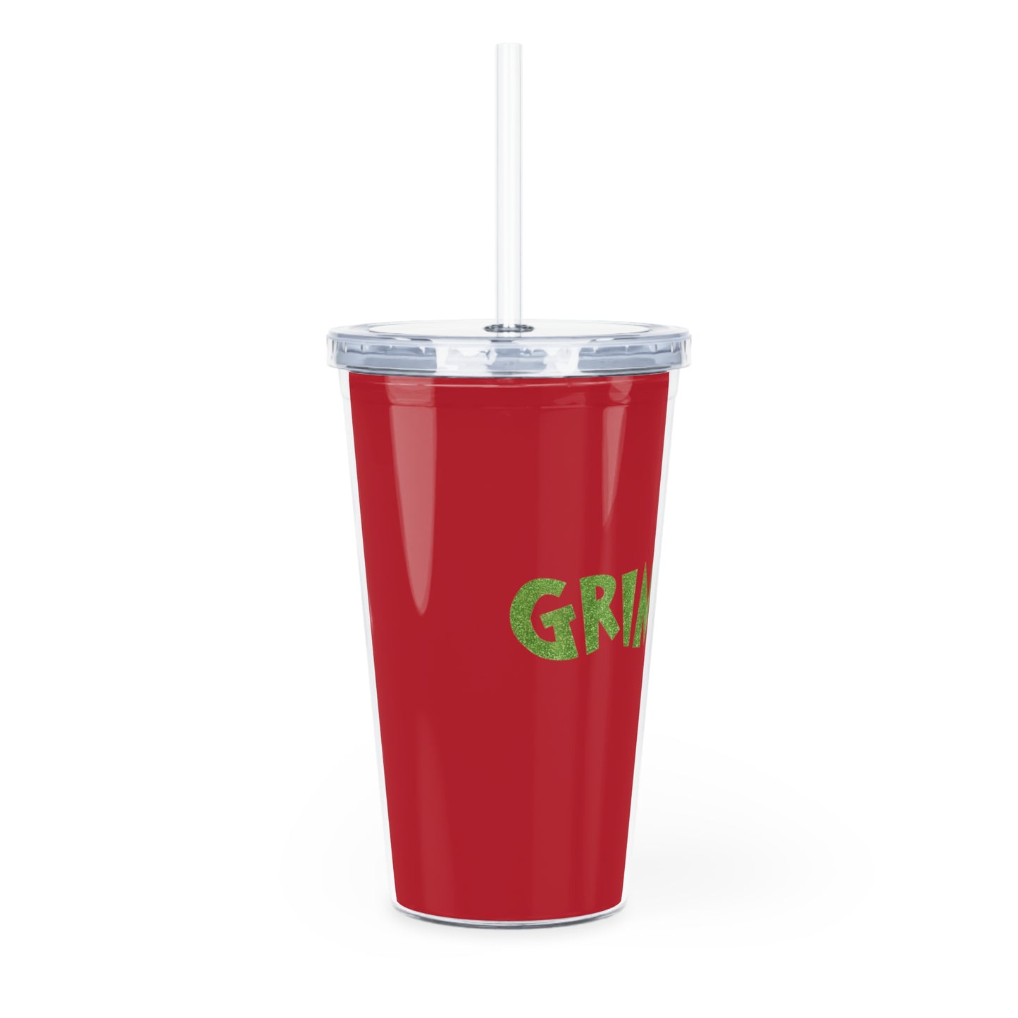 Grinchy Plastic Tumbler with Straw
