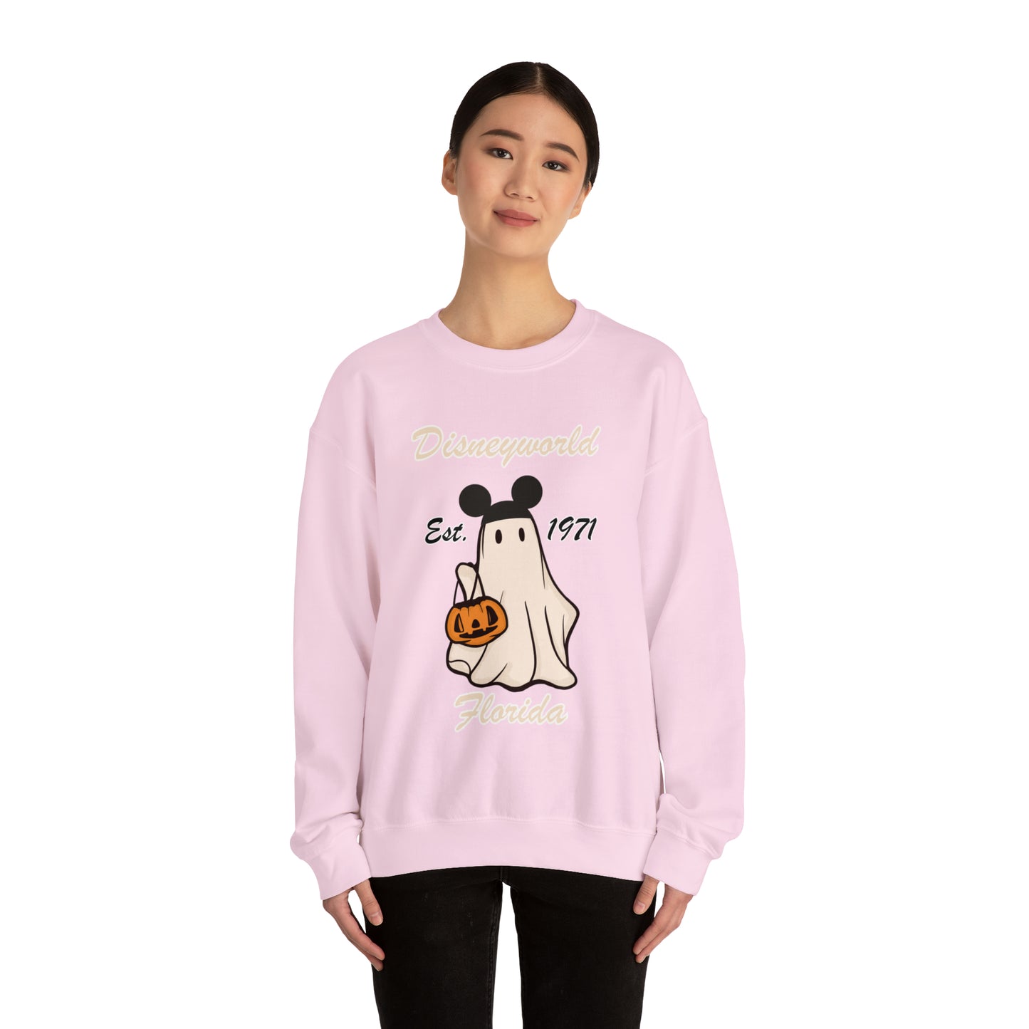 Disney World Ghost Mickey Unisex Heavy Blend Crewneck Sweatshirt
