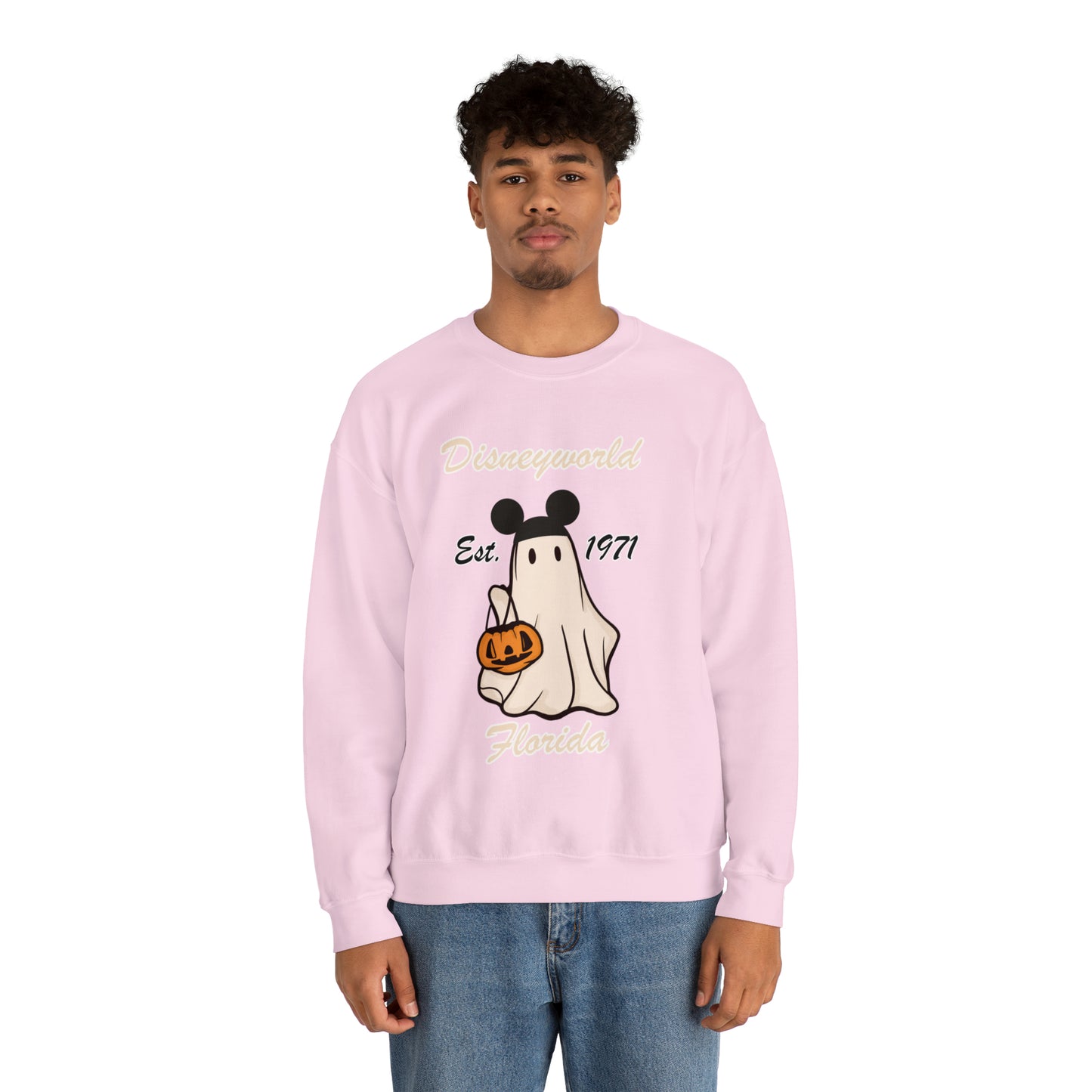 Disney World Ghost Mickey Unisex Heavy Blend Crewneck Sweatshirt
