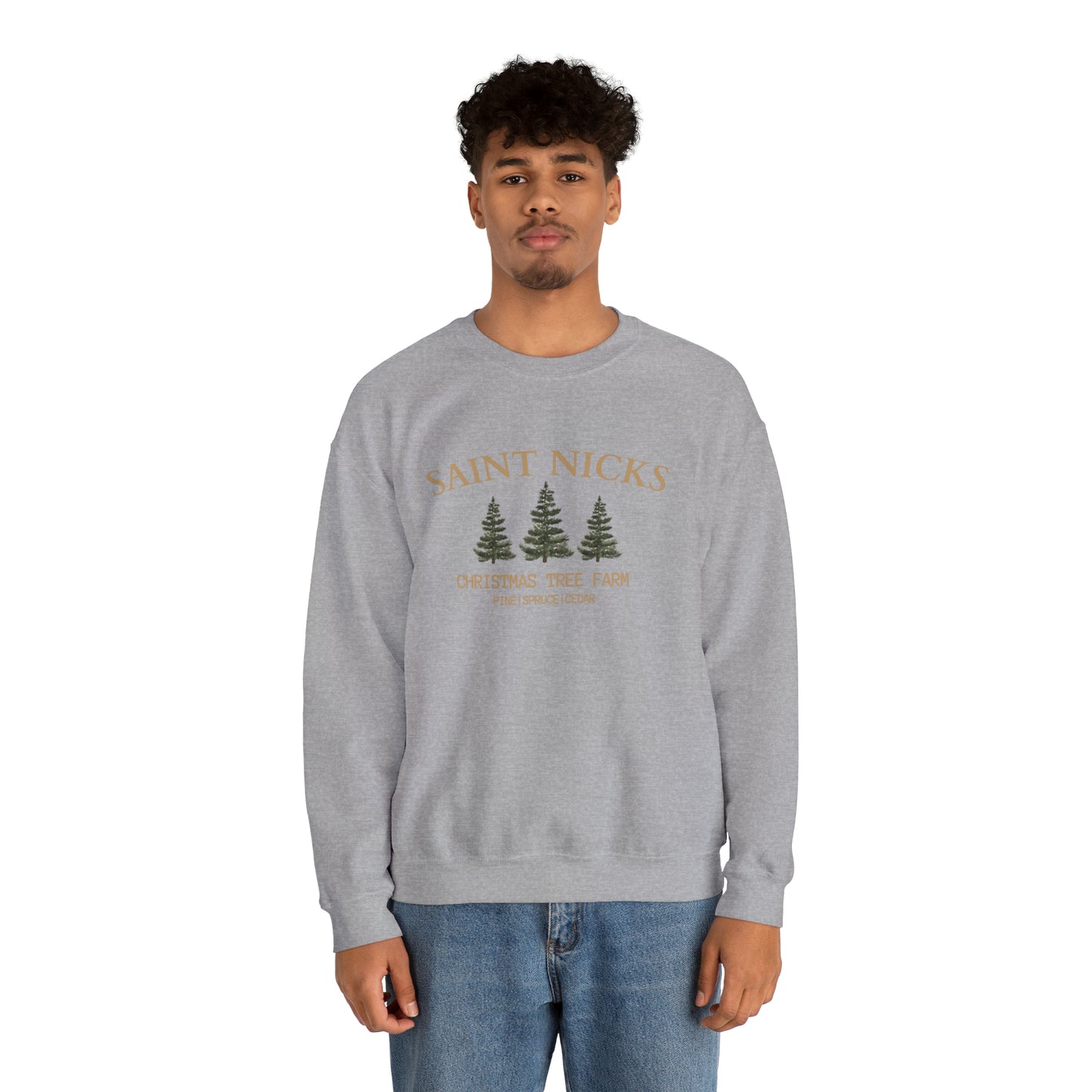 Saint Nicks Christmas Trees Unisex Heavy Blend Crewneck Sweatshirt