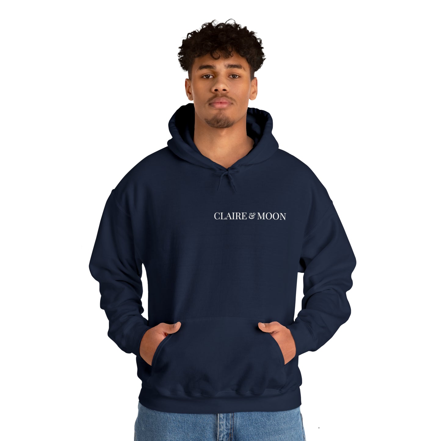 Claireandmoon White Logo Unisex Heavy Blend™ Hooded Sweatshirt
