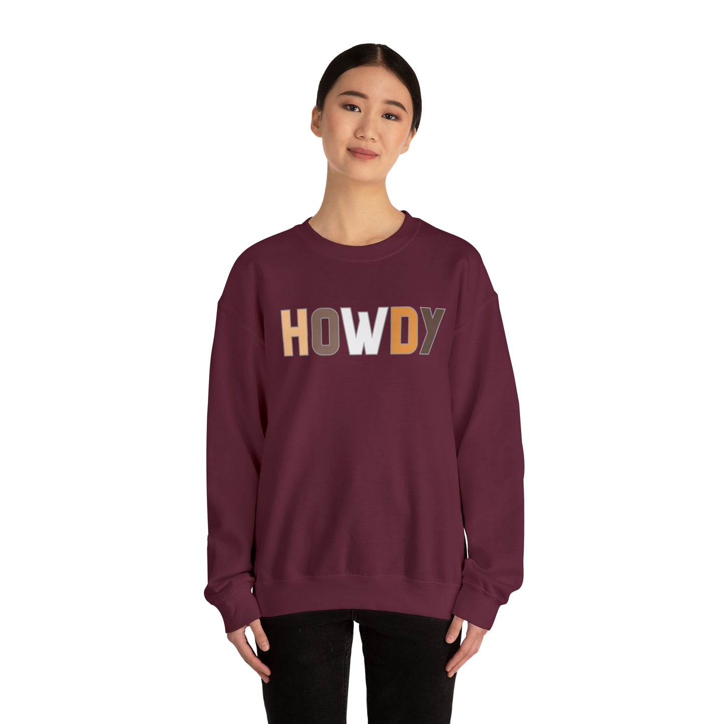Howdy Beige Unisex Heavy Blend Crewneck Sweatshirt