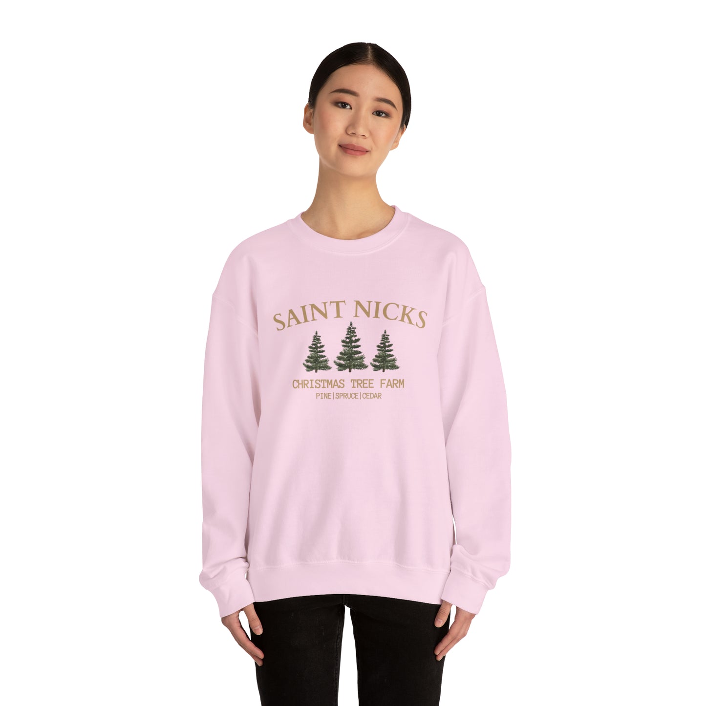 Saint Nicks Christmas Trees Unisex Heavy Blend Crewneck Sweatshirt