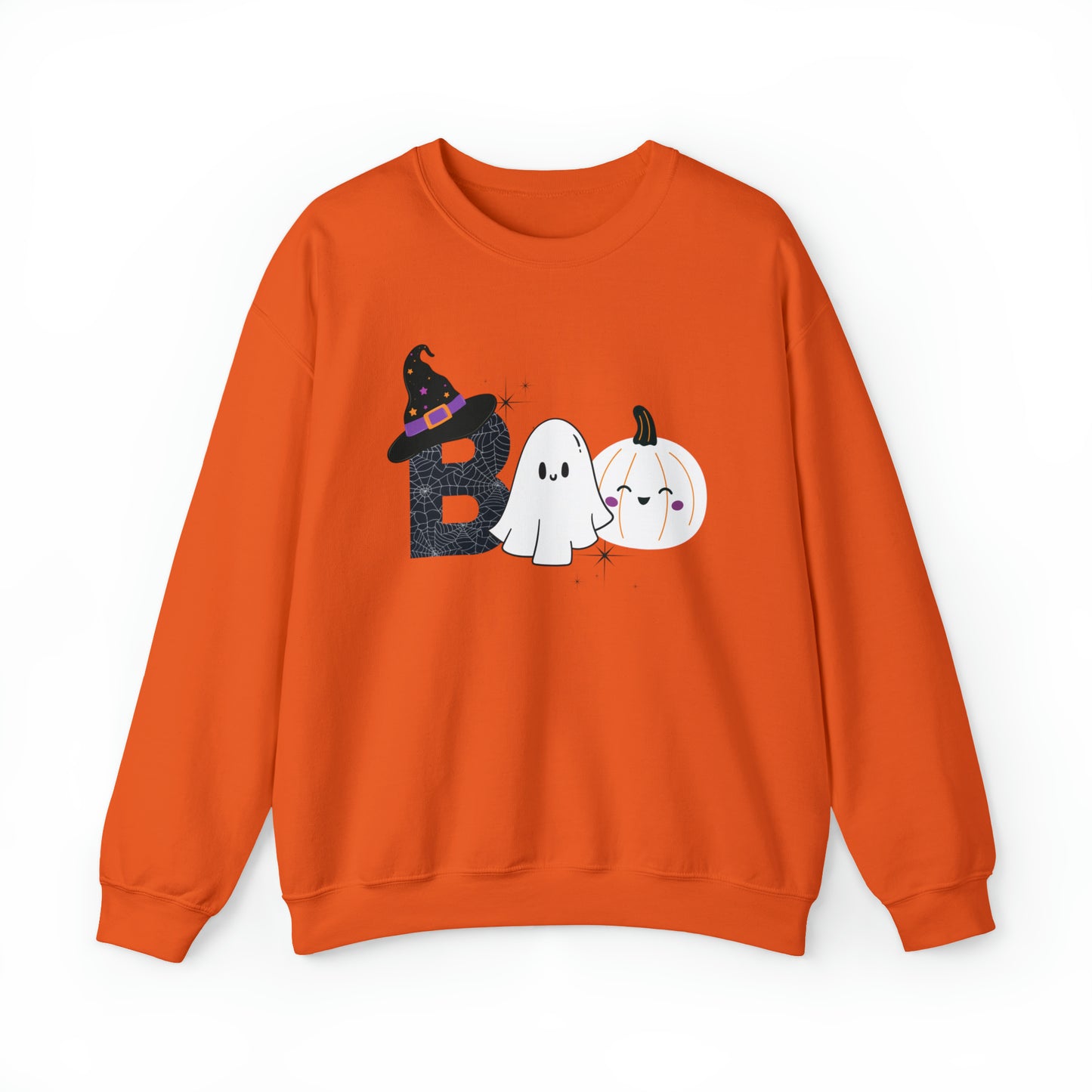 Boo Ghost And Pumpkins Unisex Heavy Blend Crewneck Sweatshirt