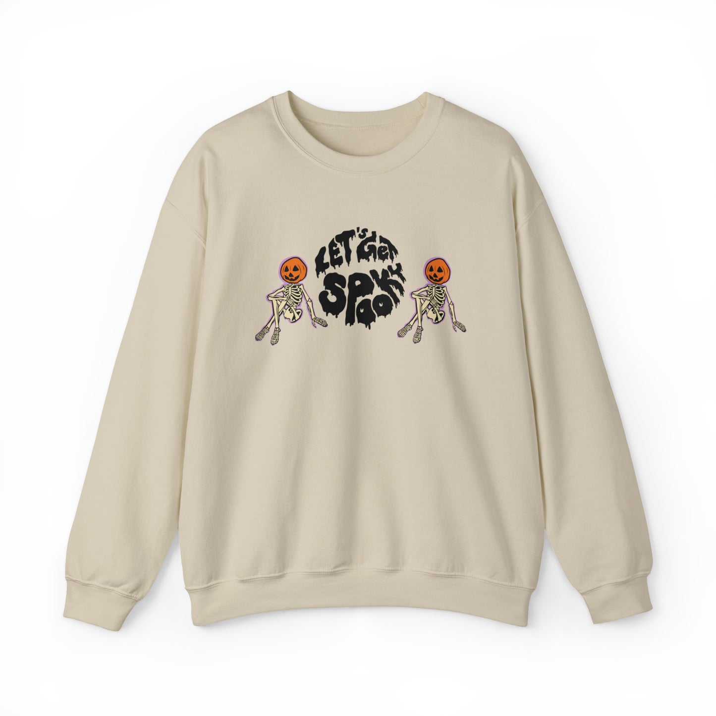 Let’s Get Spook Skeleton Pumpkins Unisex Heavy Blend Crewneck Sweatshirt